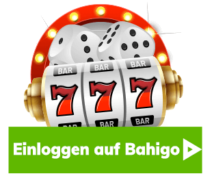 Klassischer Spielautomat mit Bar Symbolen Sieben und zwei weissen Würfeln